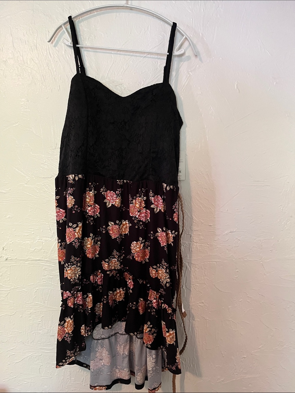 No Boundaries Black Floral Strapless Dress